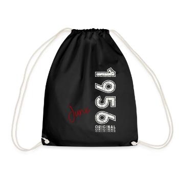 69th Birthday Original June Born 1956 - Drawstring Bag - black - Front