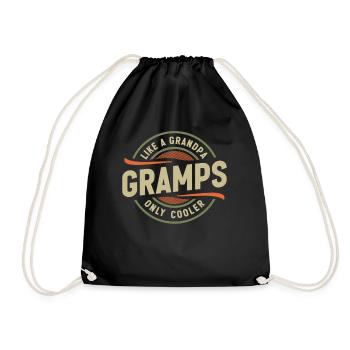 Grampft wie ein Opa Nur cooler lustiger Opa - Turnbeutel - Schwarz - Vorne