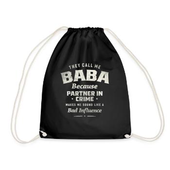 05 partner baba - Drawstring Bag - black - Front