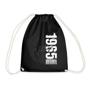 60th Birthday Original Vintage 1965 - Drawstring Bag - black - Front