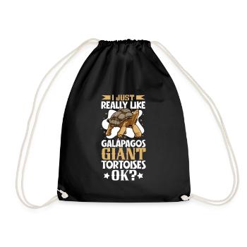 I love my Galapagos giant tortoise - Drawstring Bag - black - Front
