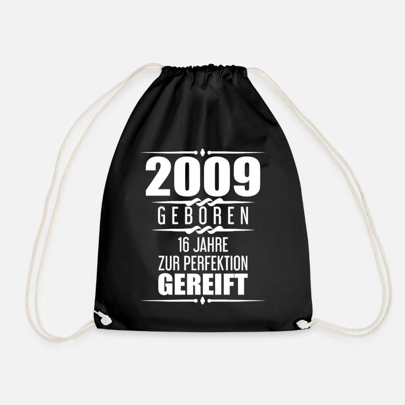 2009 Mann 16 Jahre Geschenk zum 16. Geburtstag - Turnbeutel - Schwarz