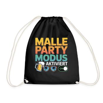 Gruppen Urlaub Malle Party Mallorca Crew 2025 - Turnbeutel - Schwarz - Vorne