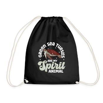 My Spirit Animal - Green Sea Turtle - Drawstring Bag - black - Front