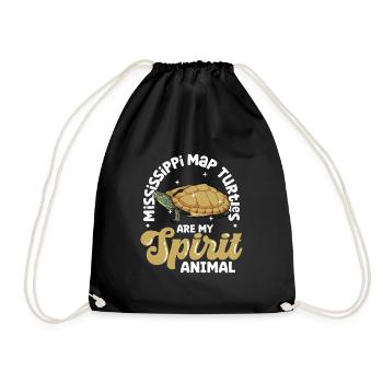 My Spirit Animal - Mississippi Mute Tortoise - Drawstring Bag - black - Front