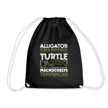 Alligator turtle - Drawstring Bag - black - Front
