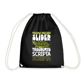 Yellow-cheeked Turtle - Drawstring Bag - black - Front