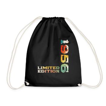 69th Birthday Original Vintage 1956 - Drawstring Bag - black - Front