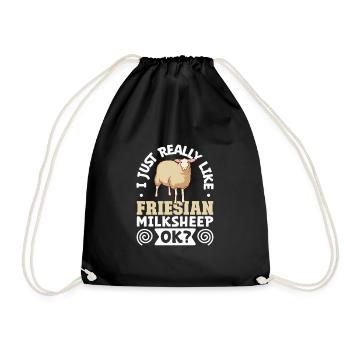 I love my East Frisian dairy sheep - Drawstring Bag - black - Front
