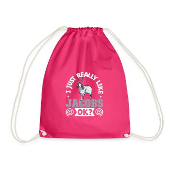 I love my Jacob sheep - Drawstring Bag - fuchsia - Front