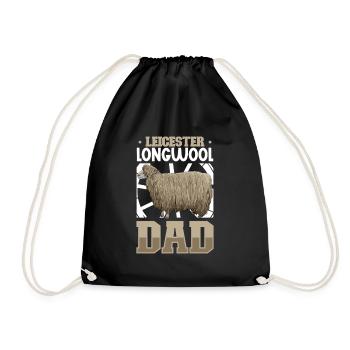 Leicester Long Wool Sheep Dad - Drawstring Bag - black - Front