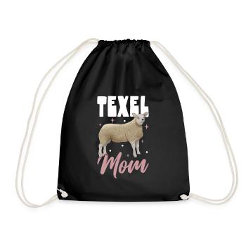 Texel sheep mom - Drawstring Bag - black - Front