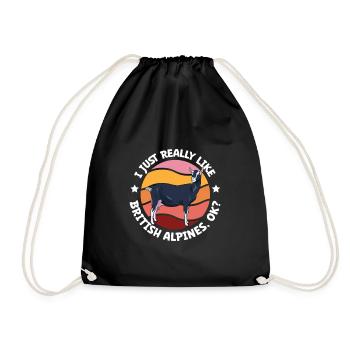 I love my British Alpine goat - Drawstring Bag - black - Front