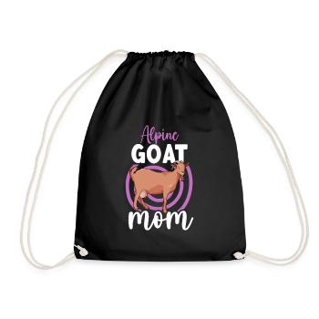 Mom of a mountain goat - Drawstring Bag - black - Front