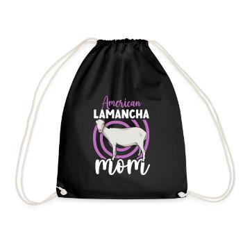 Mom of a LaMancha goat - Drawstring Bag - black - Front