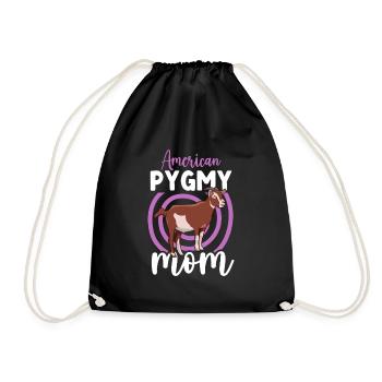 Mom of an American Pygmy - Drawstring Bag - black - Front
