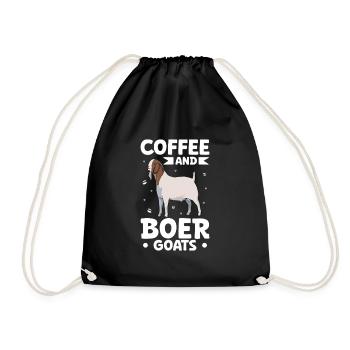 Kaffee und Burenziege - Turnbeutel - Schwarz - Vorne