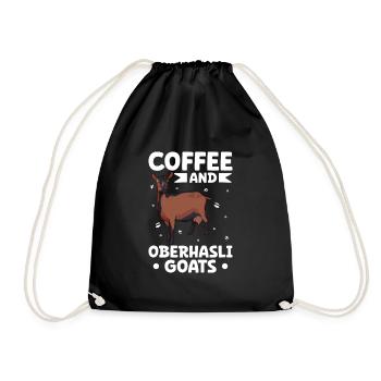 Kaffee und Oberhasli - Turnbeutel - Schwarz - Vorne