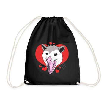 Opossum Possum - Drawstring Bag - black - Front
