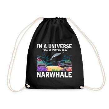 Narval Licorne Baleine Baleines Mer Océan Biologie - Sac de sport léger - noir - Devant