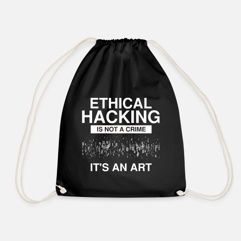 Cyber Security Design for IT Security and Hackers - Drawstring Bag - black