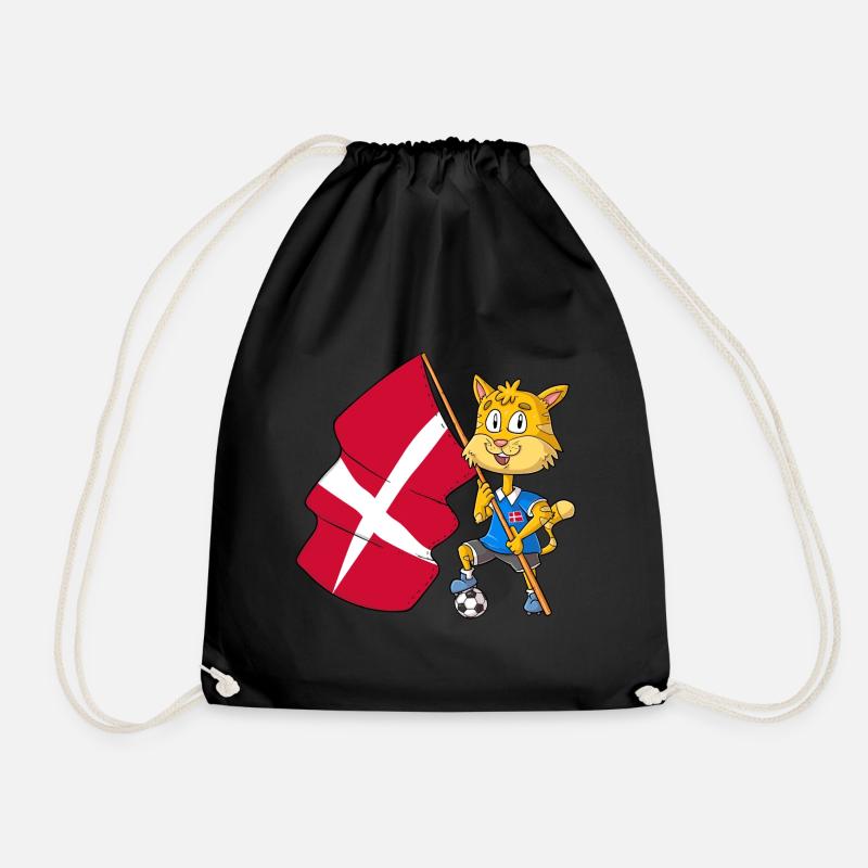 Denmark Fan Cat - Drawstring Bag - black