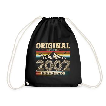21st Birthday Original November Vintage 2002 - Drawstring Bag - black - Front