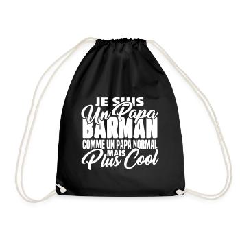 Papa barman mais plus cool - Sac de sport léger - noir - Devant