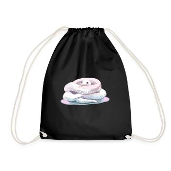 writhe littel cute baby snake - Drawstring Bag - black - Front