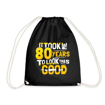 80th birthday 80 years old - Drawstring Bag - black - Front
