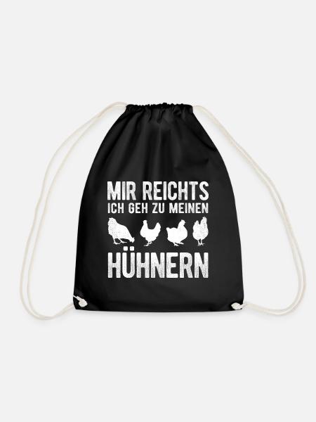 Hühner Bauernhof Huhn Geschenk - Turnbeutel - Schwarz
