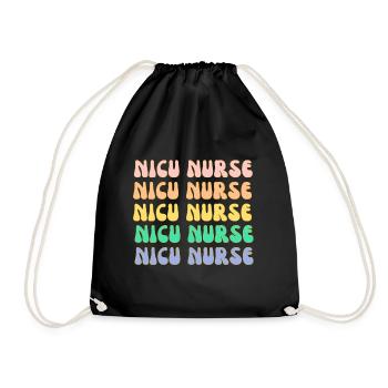 nicu nurse. - Drawstring Bag - black - Front