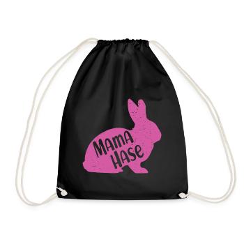 Mama Hase Frohe Ostern Hasenmama Osterhase Mutter - Turnbeutel - Schwarz - Vorne