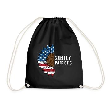 Subtly Patriotic American Proud USA Confident - Drawstring Bag - black - Front