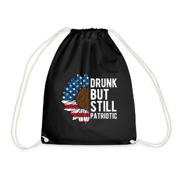 Drunk But Still Patriotic Proud Patriotism - Drawstring Bag - black - Front