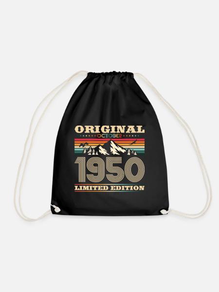 73. Geburtstag Original Oktober Jahrgang 1950 - Turnbeutel - Schwarz