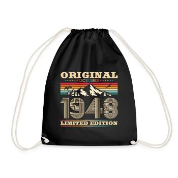 75e anniversaire Original Octobre Année 1948 - Sac de sport léger - noir - Devant