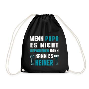 Bester Papa Spruch Witzig Lustig Fun Geschenkidee - Turnbeutel - Schwarz - Vorne