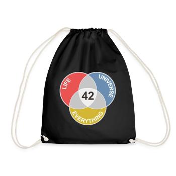 42 is the answer for life, universe and everything - Drawstring Bag - black - Front