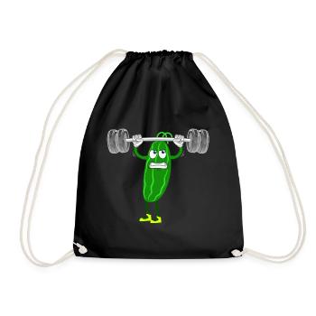 Veganer Veganerin Bodybuilding Zucchini - Turnbeutel - Schwarz - Vorne