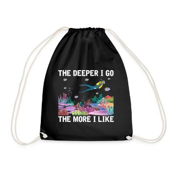 Diving Adventure Divers Sea Ocean - Drawstring Bag - black - Front