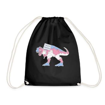 A Dinosaur But Not A Fossil - Turnbeutel - Schwarz - Vorne
