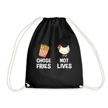 Pommes Frites Pommes Liebhaber Pommes Fritten Spru - Turnbeutel - Schwarz - Vorne