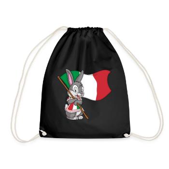 Italie Lapin - Sac de sport léger - noir - Devant