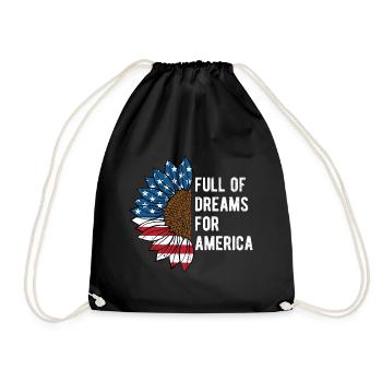Full of Dreams for America Proud Patriotic - Drawstring Bag - black - Front