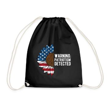 Warning Patriotism Detected American Independence - Drawstring Bag - black - Front
