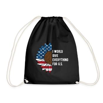I Will Give Everything for US Patriotic American - Drawstring Bag - black - Front