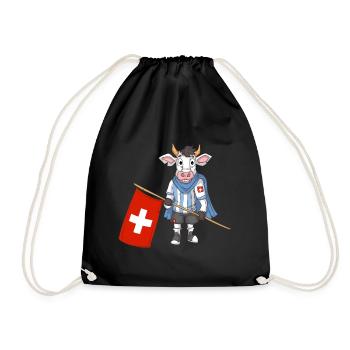 Schweiz Kuh / Schweizer Fans - Turnbeutel - Schwarz - Vorne