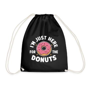 Donut Donuts Süßigkeiten Bagel - Turnbeutel - Schwarz - Vorne