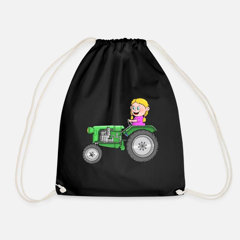Tractor children - Drawstring Bag - black